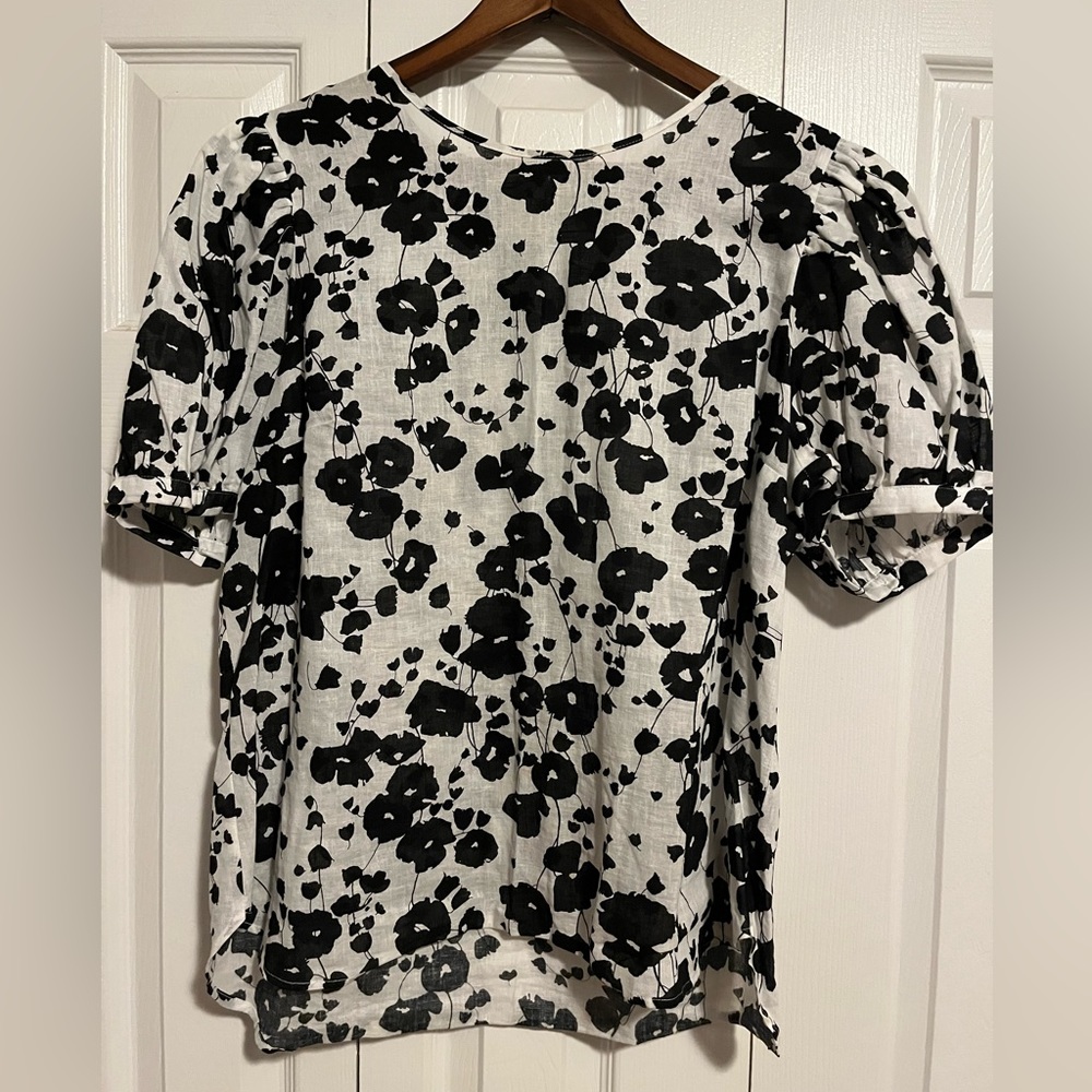Worthington Black & White Linen Blouse